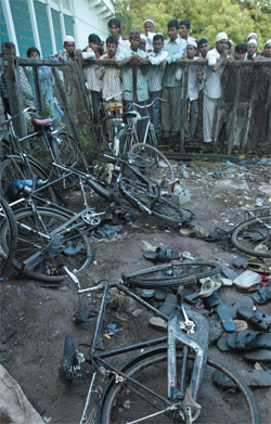 Aftermath A cycle stand in Malegaon after the blasts